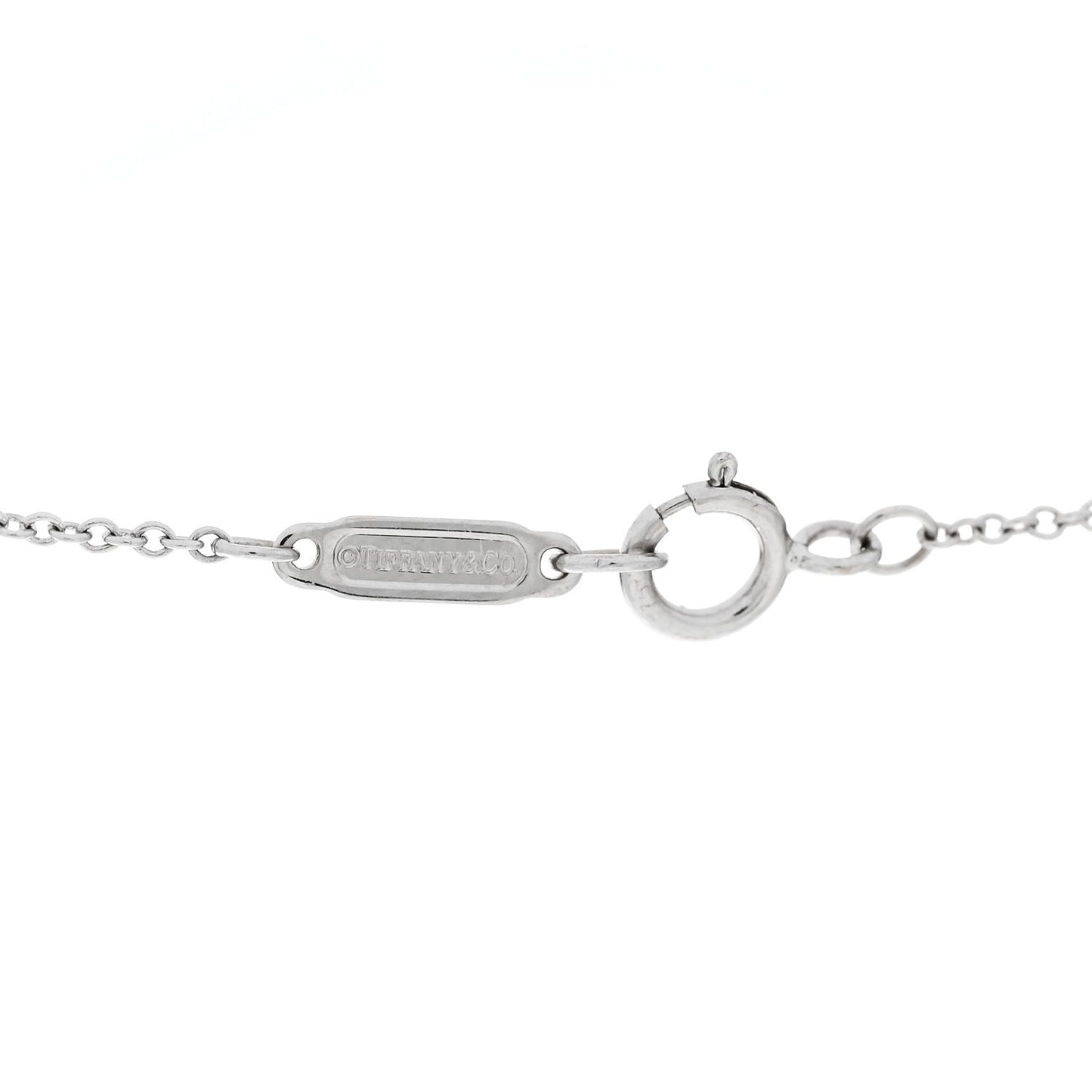18K White Gold Diamond Cultured Pearl 6.5-7mm Tiffany Signature Pearls Pendant Necklace