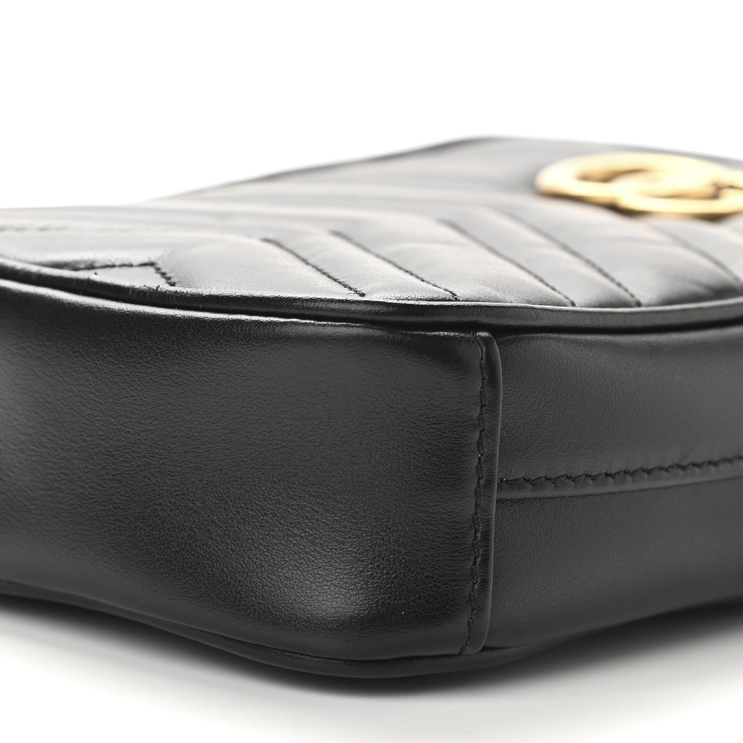 Gucci Calfskin Matelasse Mini GG Marmont Crossbody Bag Black 10 of 11