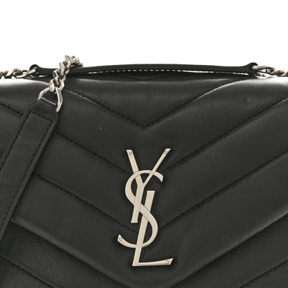 Saint Laurent Calfskin Y Quilted Monogram Small Loulou Chain Satchel Black 8 of 12