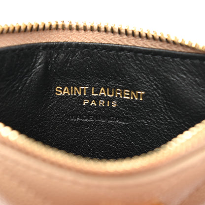 Saint Laurent Monogram Grain de Poudre 5 Fragments Zip Pouch Card Holder Dark Latte 6 of 9