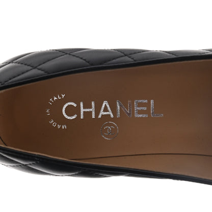 Chanel Lambskin Suede Quilted Cap Toe Pumps 38 Black 7 of 8