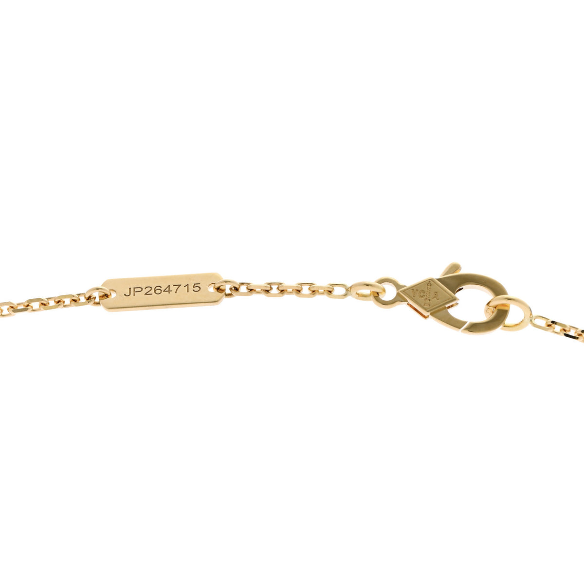18K Yellow Gold Pink Enamel Vintage Alhambra Pendant Necklace