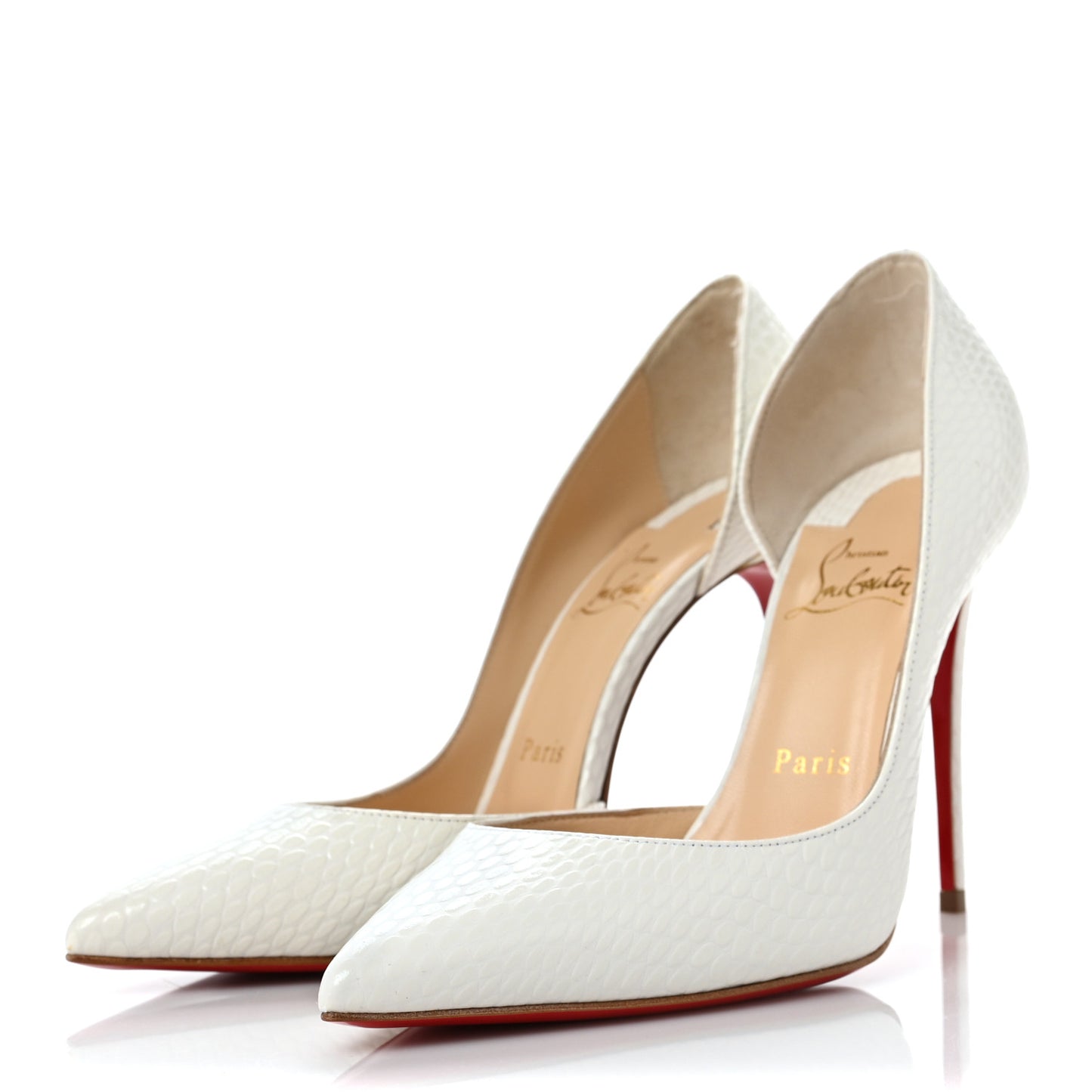 Snakeskin Embossed Iriza 100 Pumps 37.5 White