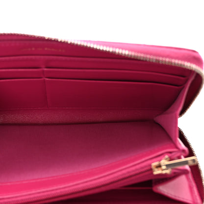 Chanel Caviar Quilted Large Gusset Zip Around Wallet Pink 5 of 8