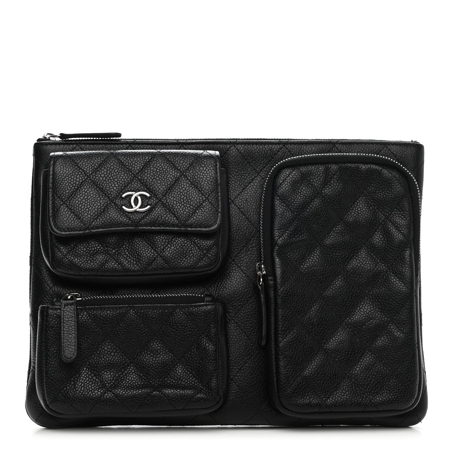 Chanel Caviar Quilted Zipped Multi Pouch Black 1 of 7