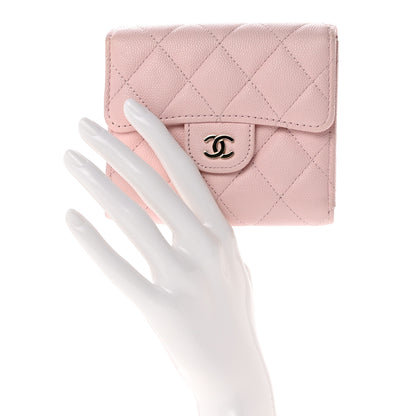 Chanel Caviar Quilted Compact Flap Wallet Light Pink 2 of 9