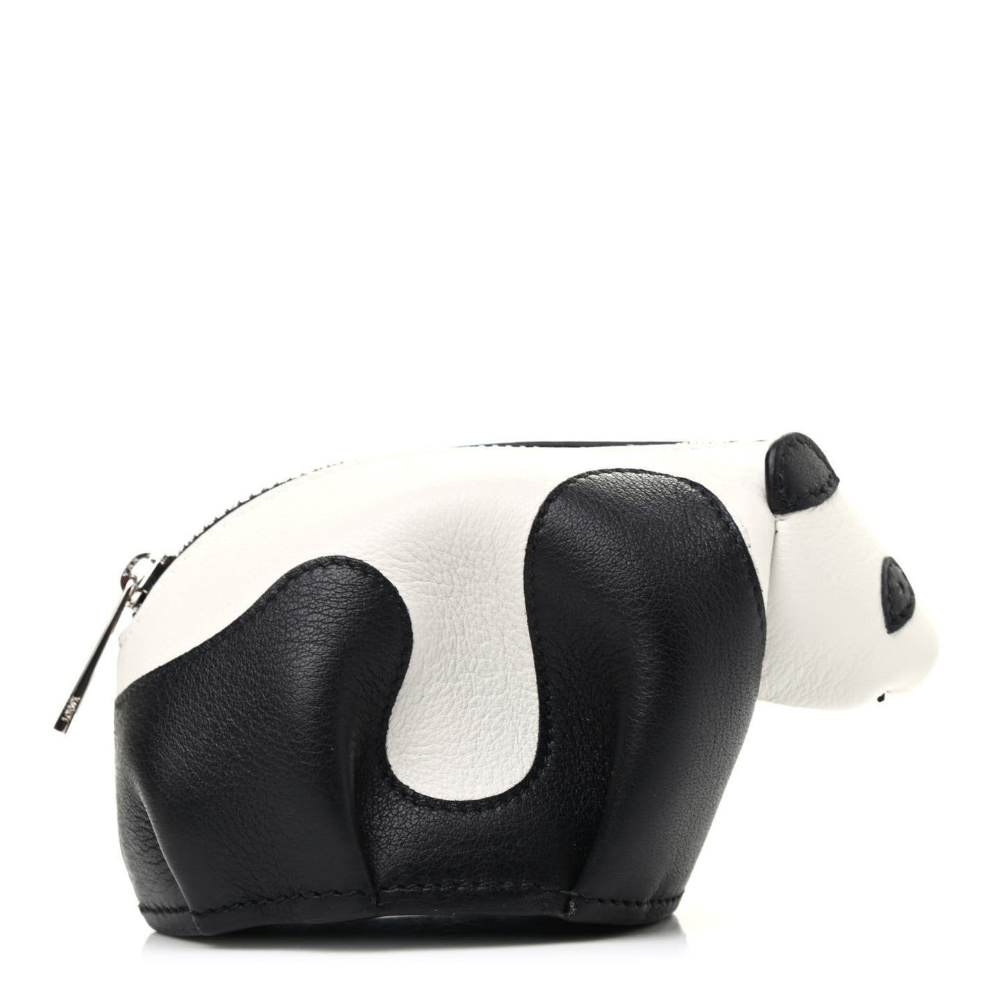 Calfskin Panda Coin Purse Black White