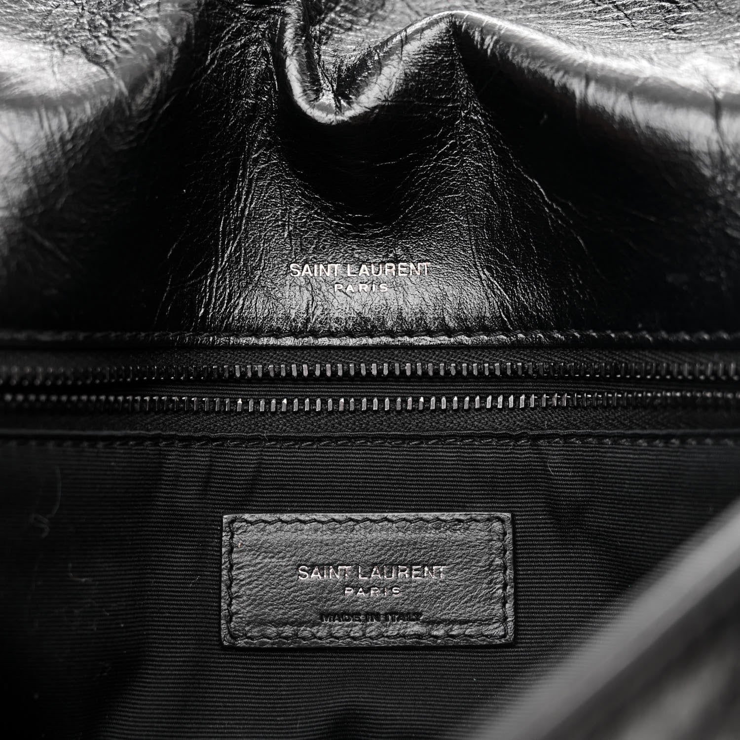 Saint Laurent Crinkled Calfskin Matelasse Monogram Medium Niki Chain Satchel Black 6 of 10