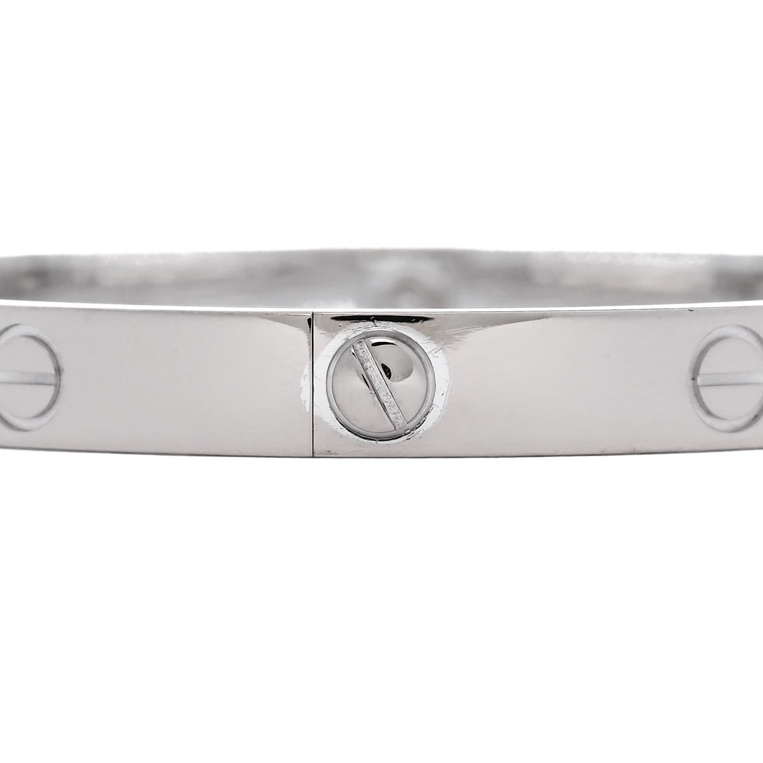 Cartier 18K White Gold 4 Diamond Love Bracelet 18 5 of 9