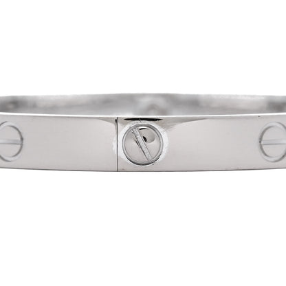 Cartier 18K White Gold 4 Diamond Love Bracelet 18 5 of 9