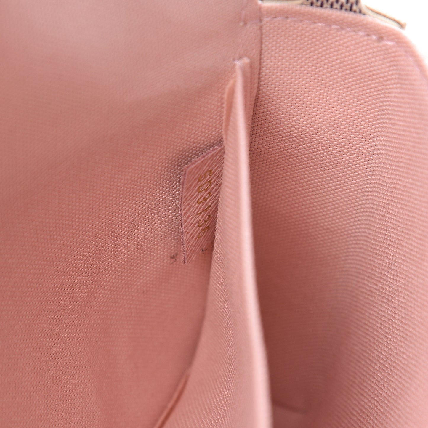 Damier Azur Pochette Felicie Chain Wallet Rose Ballerine