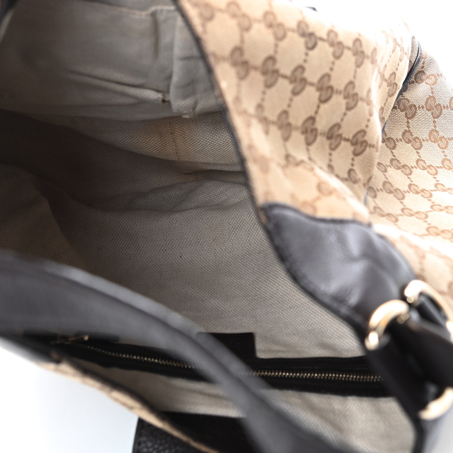 Gucci Monogram Web Medium Dressage Hobo Dark Brown 5 of 13