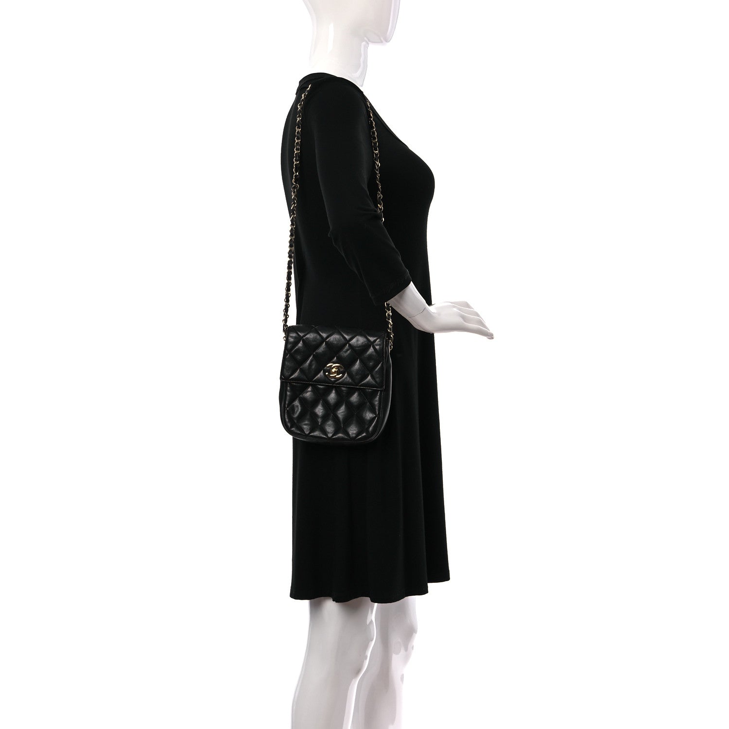 Chanel Lambskin Quilted Flap Crossbody Black 2 of 12