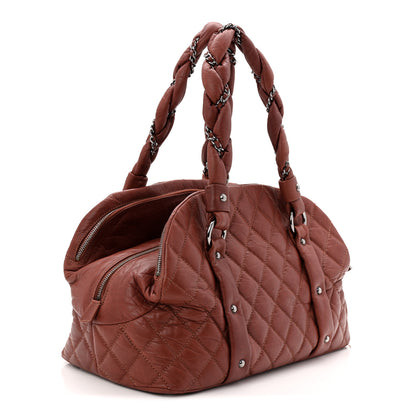 Chanel Distressed Lambskin Vintage Ligne Lady Braid Tote Brown 3 of 11
