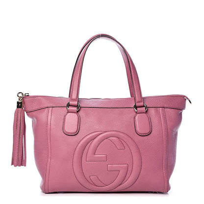 Gucci Pebbled Calfskin Small Soho Top Handle Bag Fresia Rose 1 of 11
