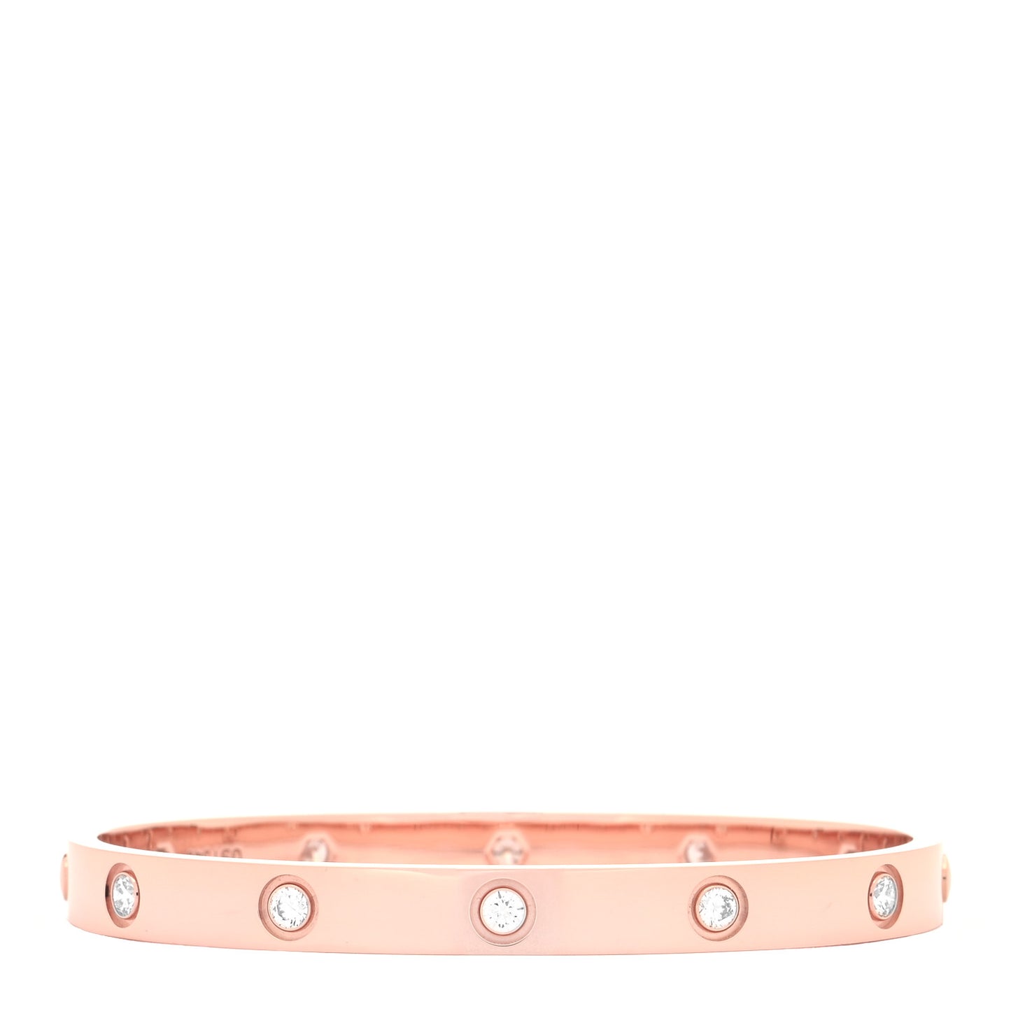 18K Pink Gold 10 Diamond LOVE Bracelet 17