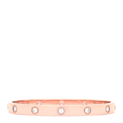 Cartier 18K Pink Gold 10 Diamond LOVE Bracelet 17 1 of 7
