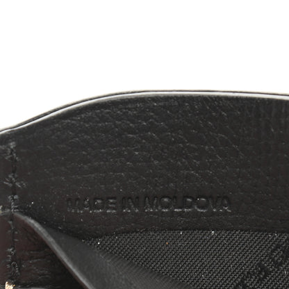 Burberry Soft Grain Calfskin Haymarket Check Izzy Card Case Black 6 of 8