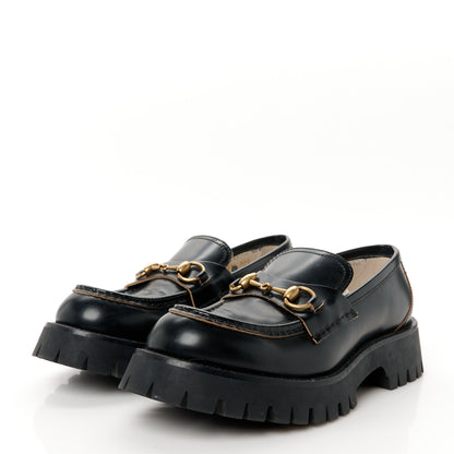 Gucci Cordovan Lux Womens Harald Horsebit 25mm Platform Loafers 39.5 Black 4 of 13