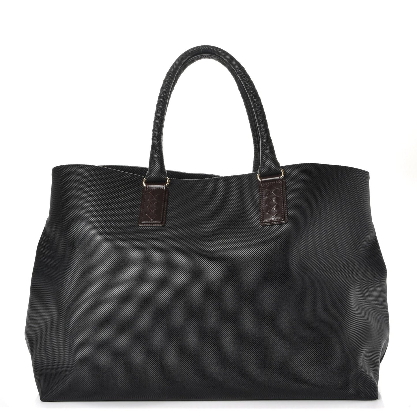 Rubberized Canvas Large Marco Polo Tote Black
