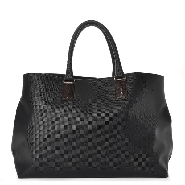 Bottega Veneta Rubberized Canvas Large Marco Polo Tote Black