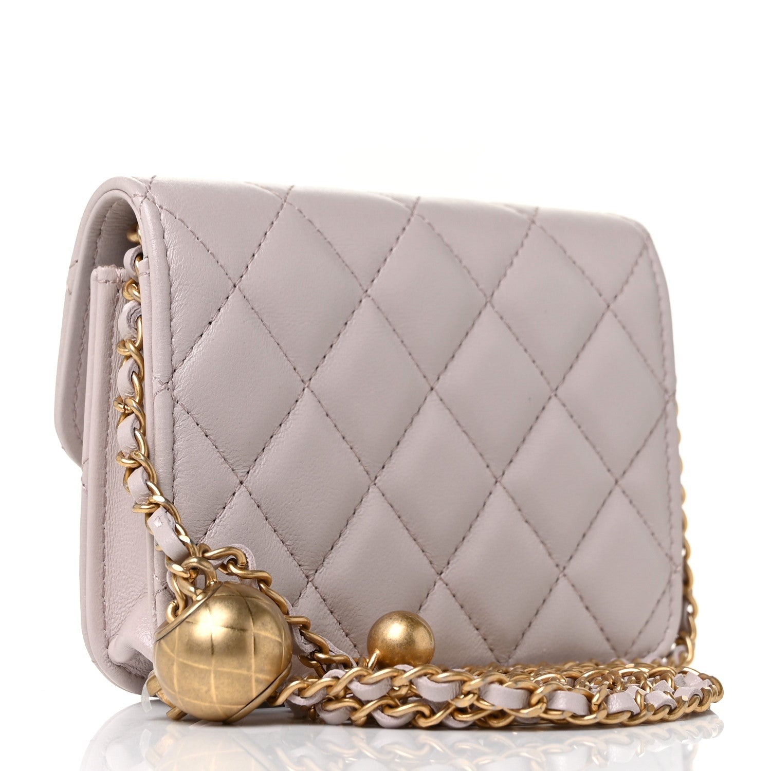 Chanel Lambskin Quilted Pearl Crush Clutch With Chain Light Purple 3 of 10