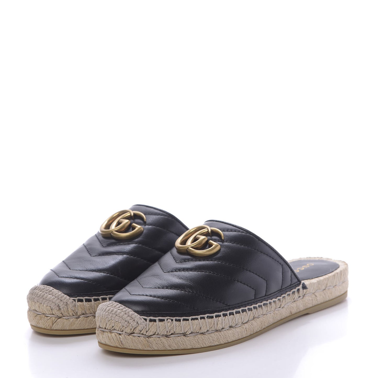 Nappa Matelasse GG Marmont Espadrille Slippers 35.5 Black