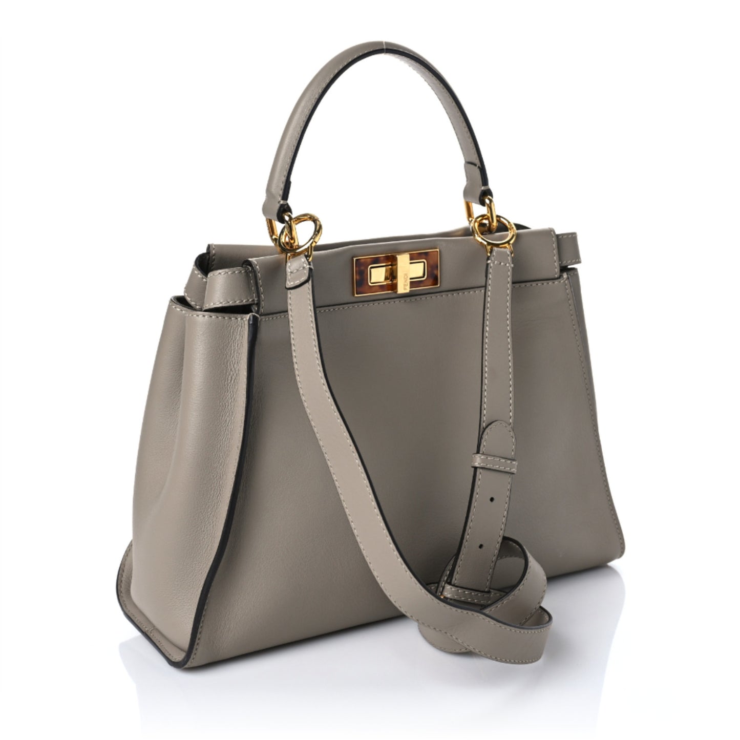 Vitello Seta Plexiglass Tortoise Medium Peekaboo Iconic Satchel Tortora