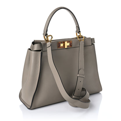 Fendi Vitello Seta Plexiglass Tortoise Medium Peekaboo Iconic Satchel Tortora 3 of 9