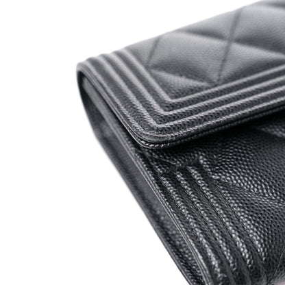 Chanel Caviar Quilted Long Boy Flap Wallet Black 12 of 13
