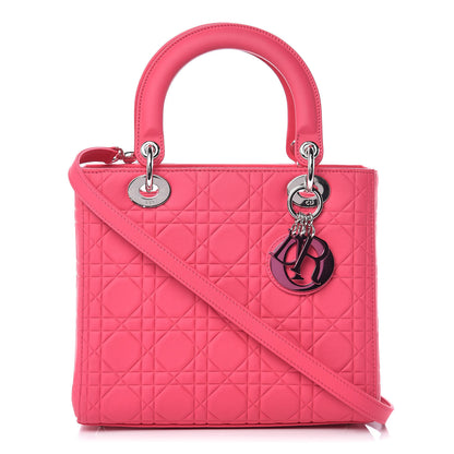 Christian Dior Ultra Matte Calfskin Cannage Medium Lady Dior Pink 1 of 15