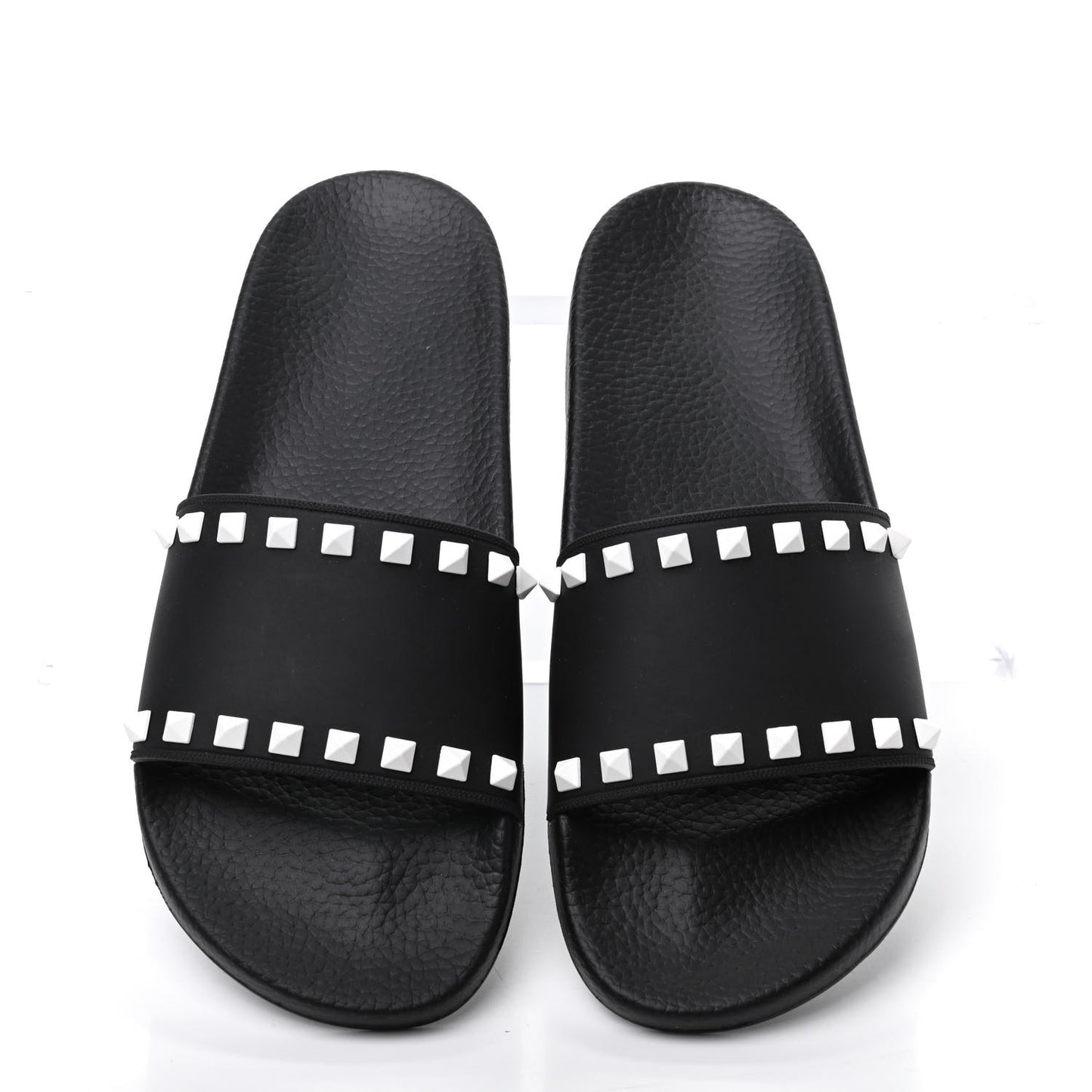 Rubber Rockstud Slide Sandals 40 Black