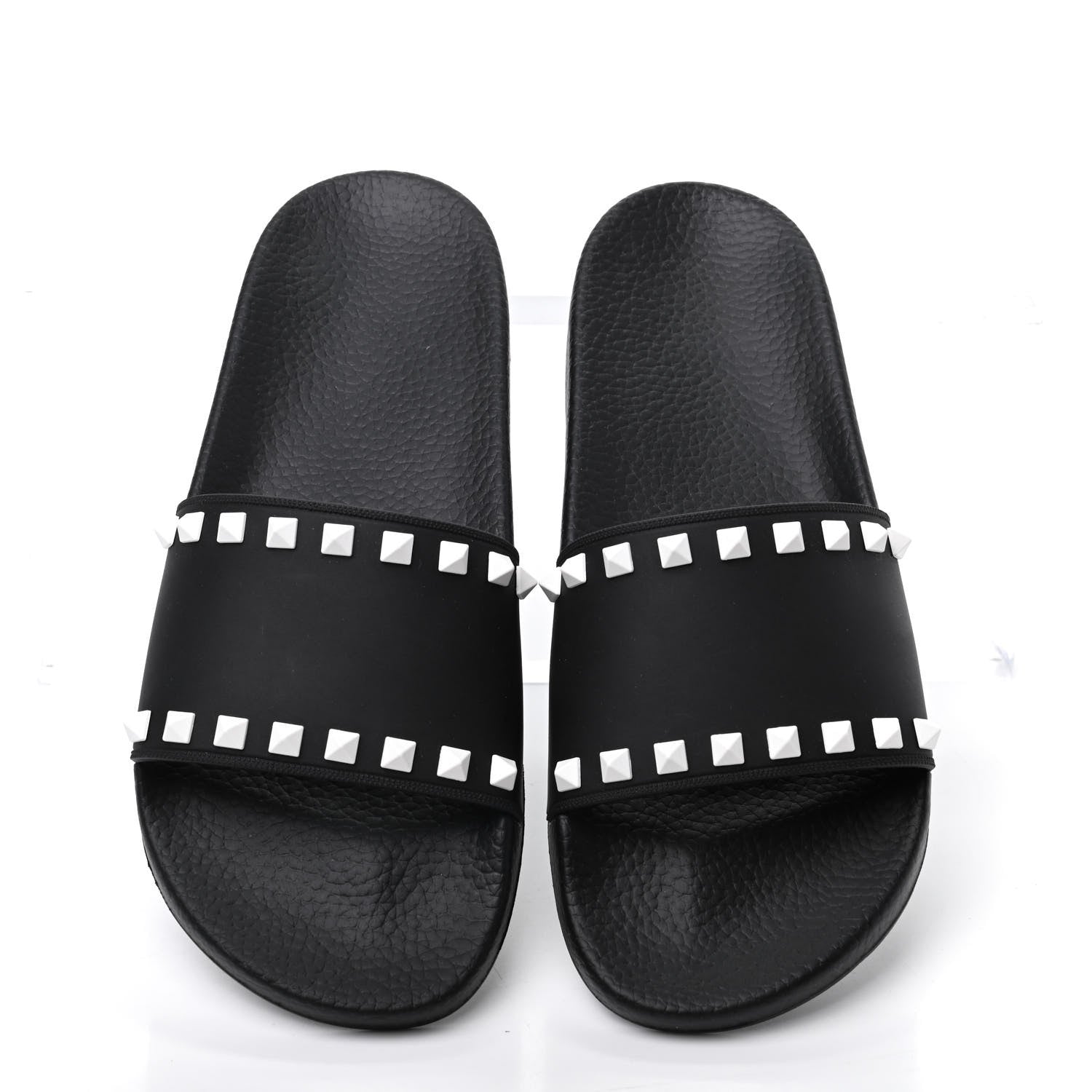 Valentino Garavani Rubber Rockstud Slide Sandals 40 Black 5 of 8
