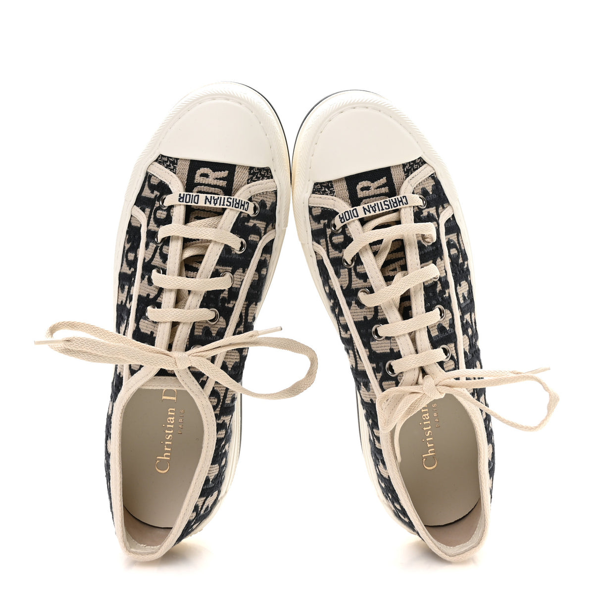 Christian Dior Canvas Oblique Walk'N'Dior Low Top Sneakers 39 Deep Blue 2 of 8