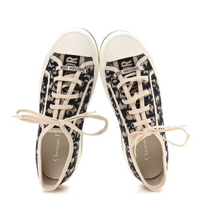 Christian Dior Canvas Oblique Walk'N'Dior Low Top Sneakers 39 Deep Blue 2 of 8
