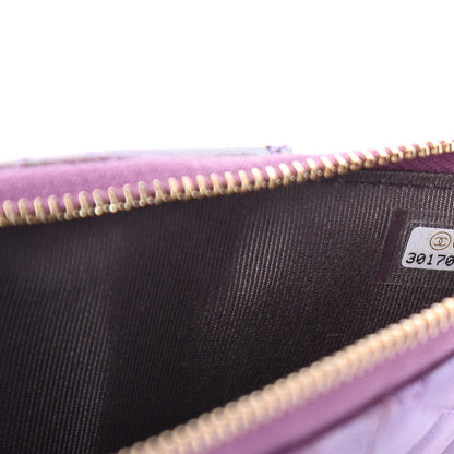 Chanel Metallic Aged Calfskin Quilted Classic Flat Wallet Pouch Purple 7 of 11