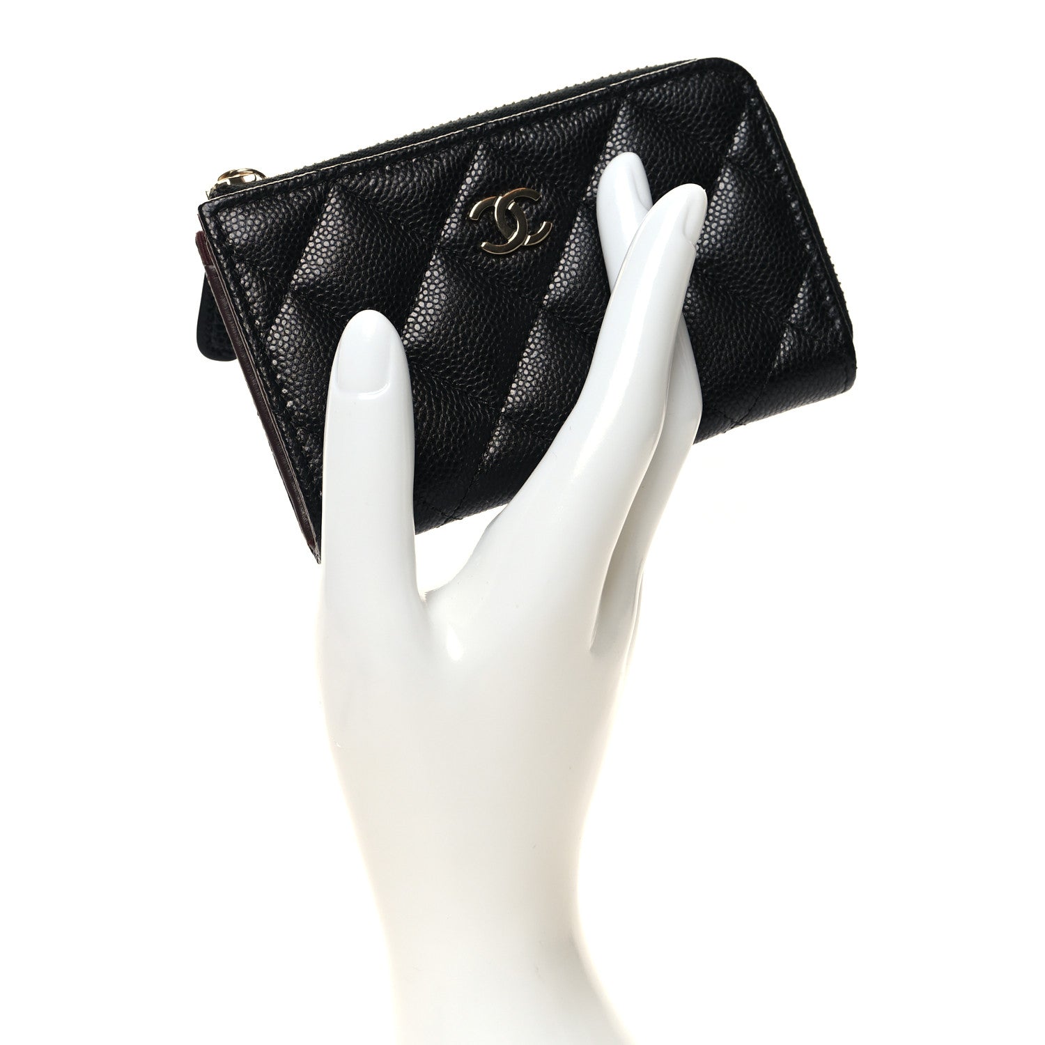Chanel Caviar Quilted Zipped Key Holder Case Black 2 of 9