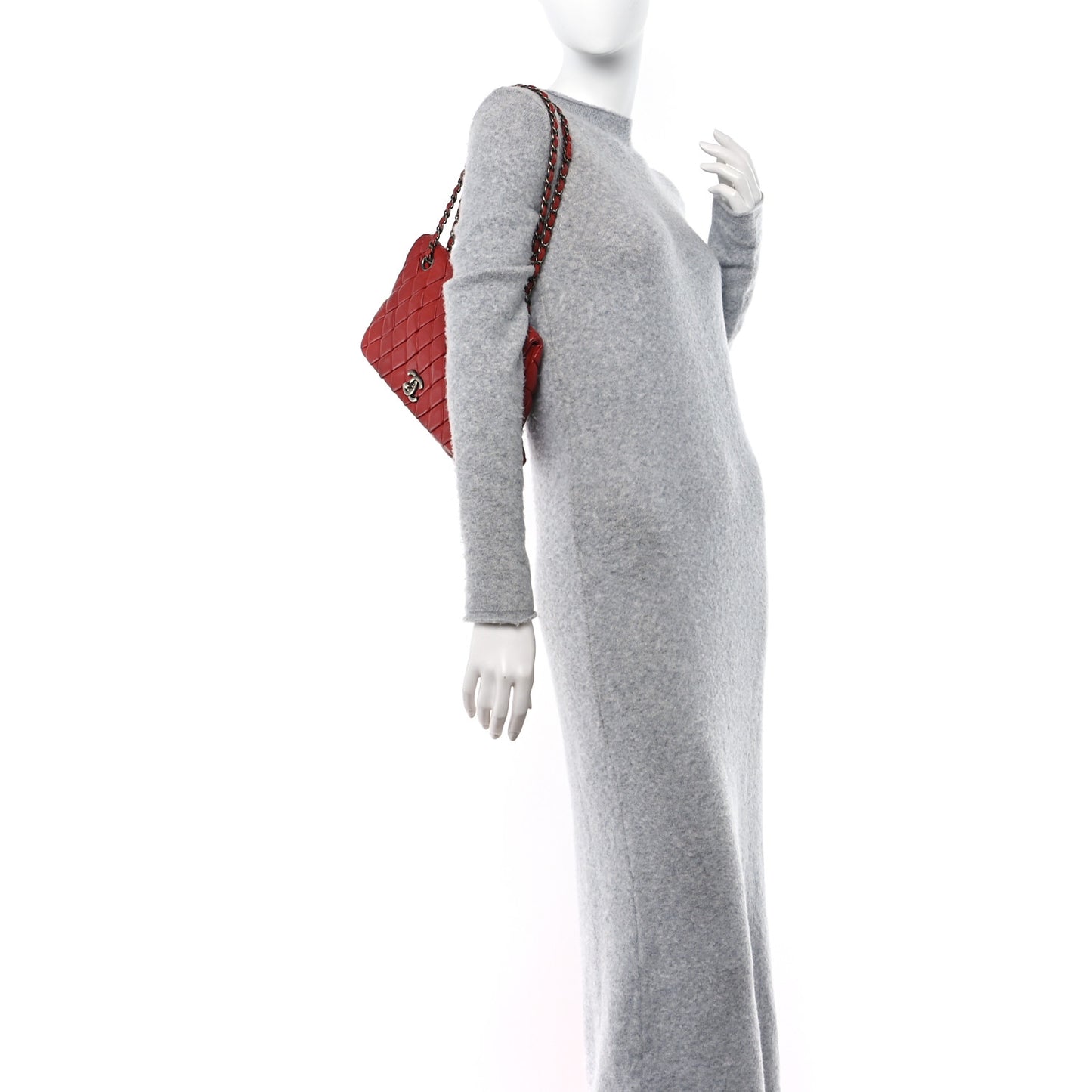 Lambskin Large New Bubble Flap Red