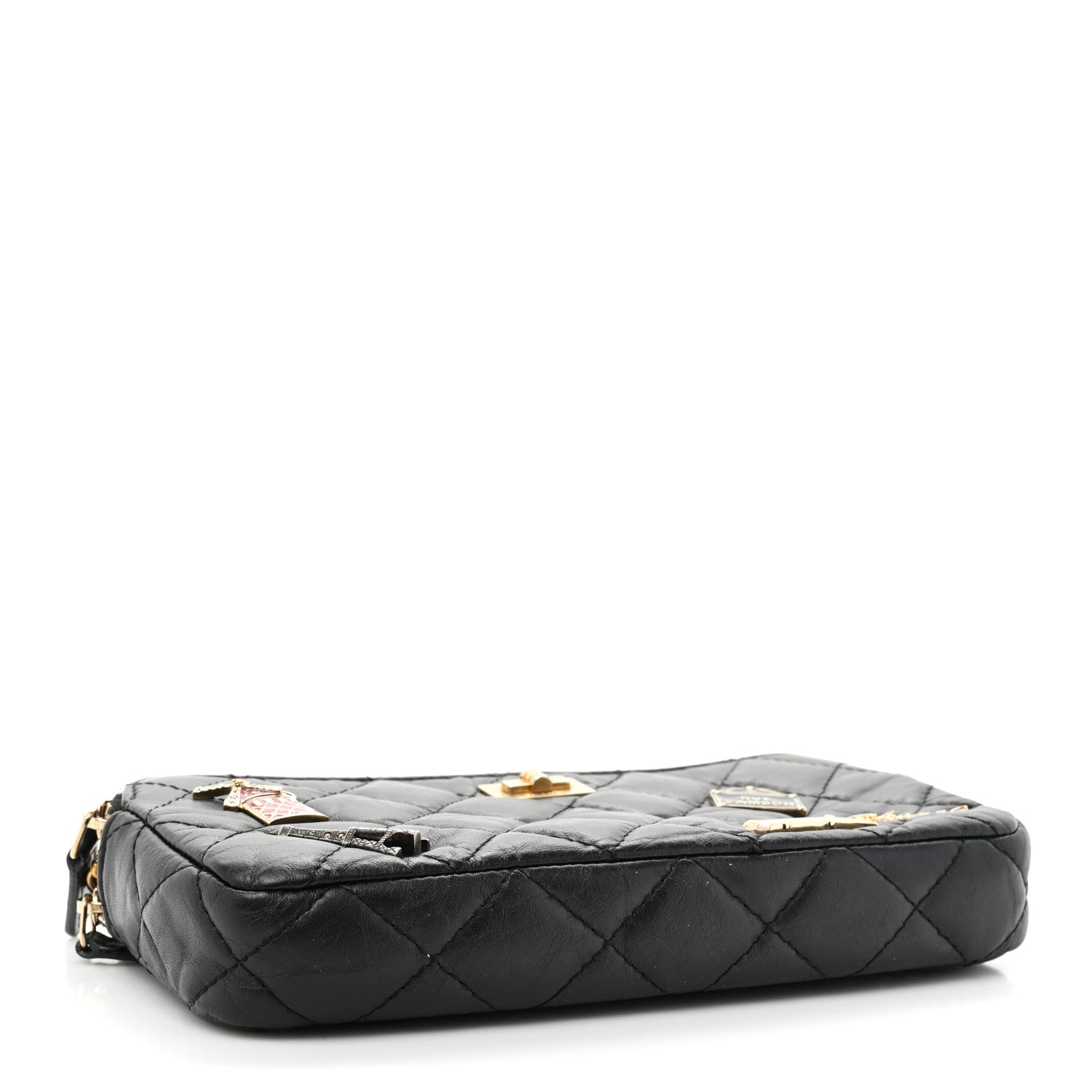 Chanel Aged Calfskin Lucky Charms 2.55 Reissue Small Clutch With Chain Black 4 of 12