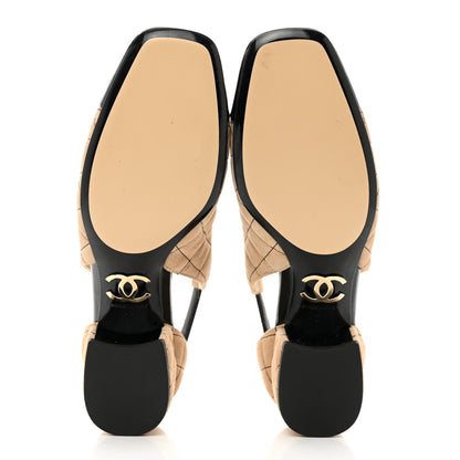 Chanel Suede Kidskin Patent Cap Toe Quilted Mary Jane Flats 37 Beige Black 5 of 9