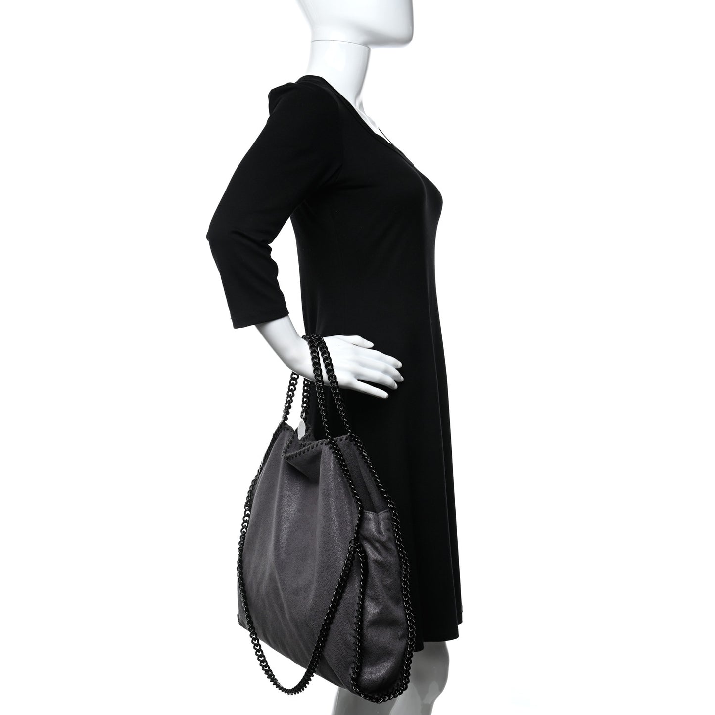 Shaggy Deer Falabella Fold Over Tote Grey