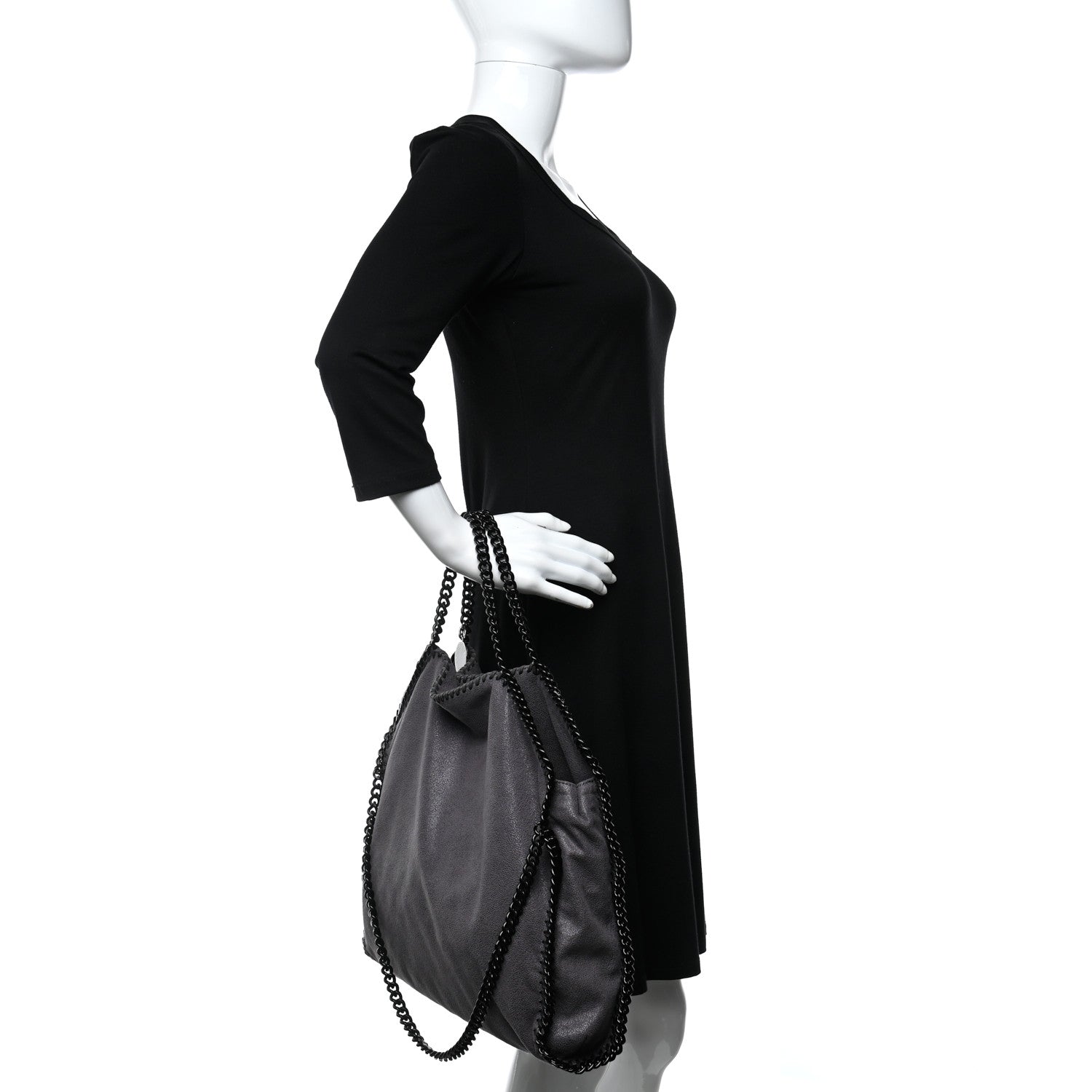 Stella McCartney Shaggy Deer Falabella Fold Over Tote Grey 2 of 9