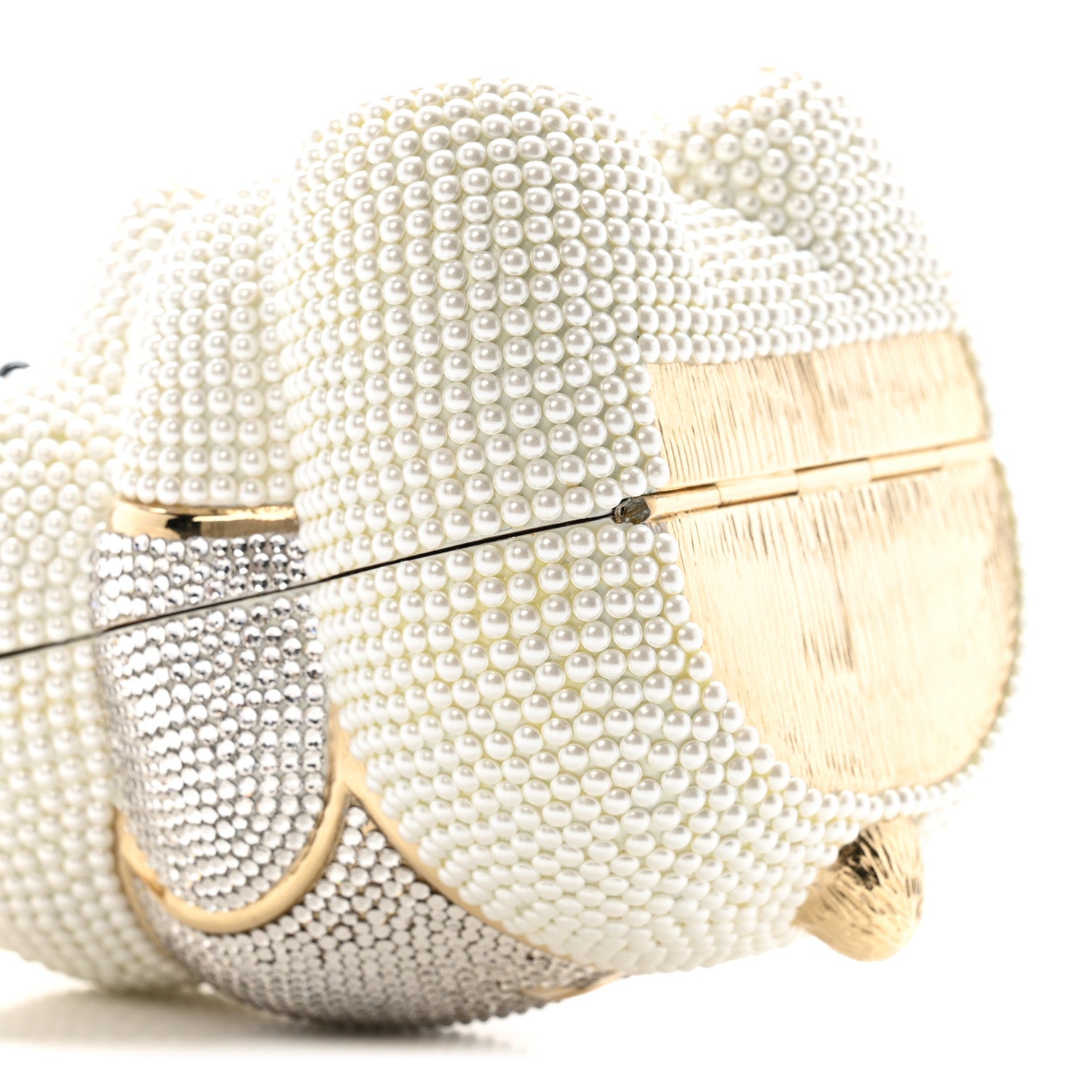 Judith Leiber Pearl Crystal Sweetheart Bear Minaudiere Clutch White 16 of 23