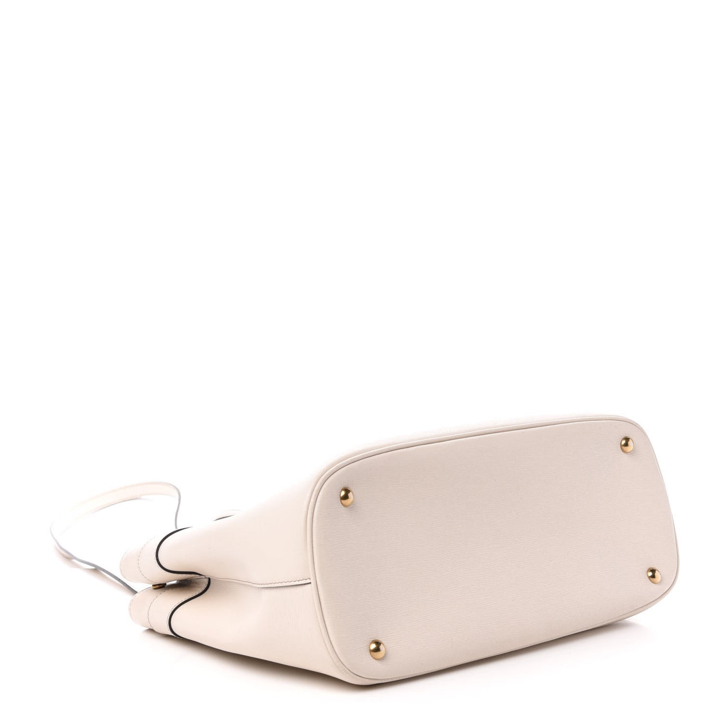 Textured Calfskin Medium Bright Bit Tote White