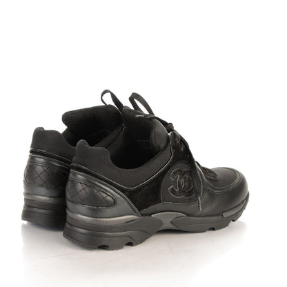Chanel Suede Calfskin CC Sneakers 39 Black 3 of 7