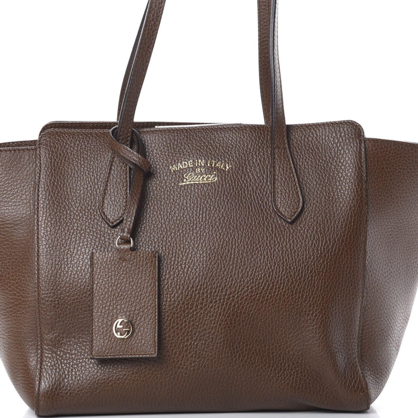 Dollar Calfskin Small Swing Tote Nut Brown