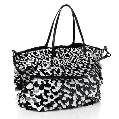 Valentino Garavani Sequin Ricamo Macro Paillettes Tote Black White 3 of 9