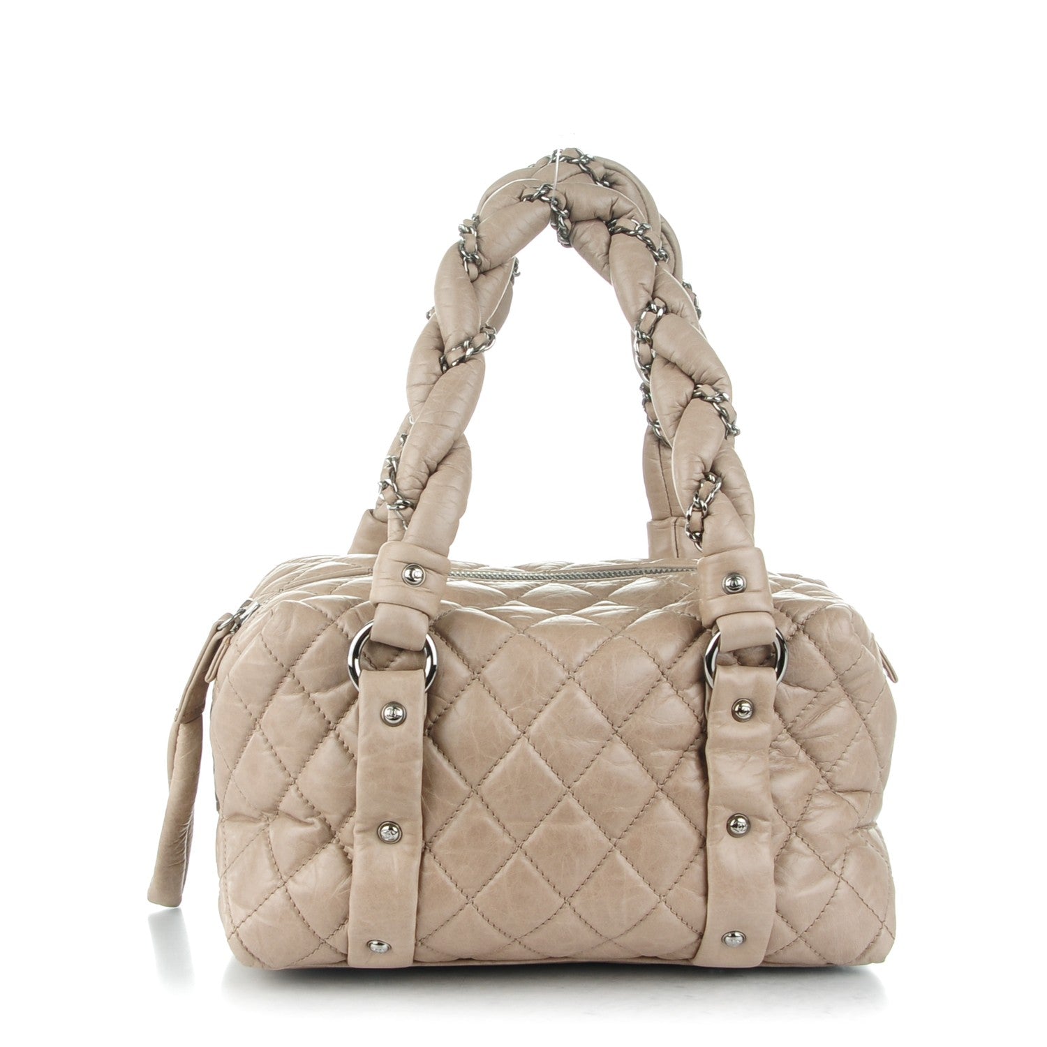 Chanel Distressed Lambskin Lady Braid Small Tote Taupe 1 of 10