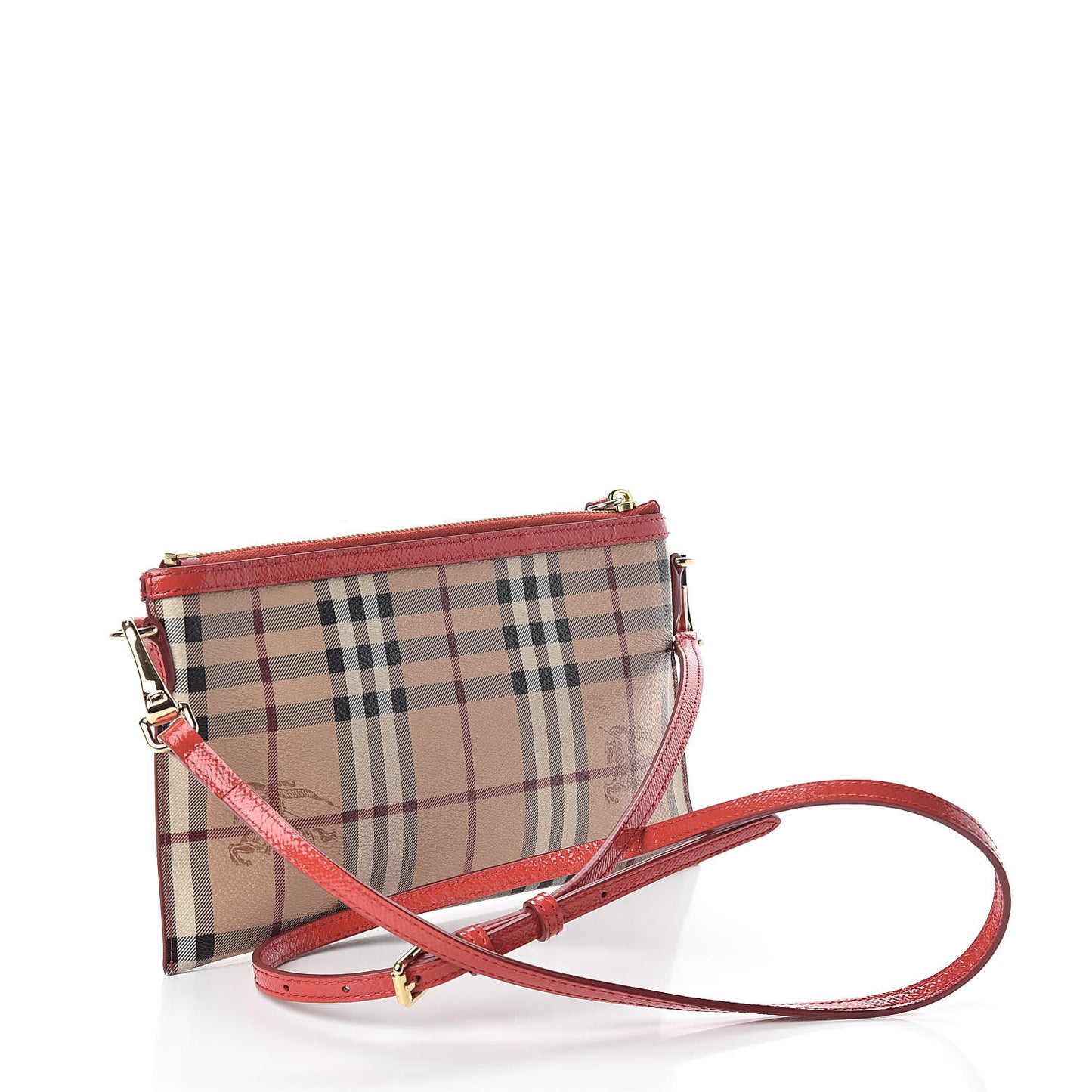 Haymarket Check Small Peyton Crossbody Clutch Bag Red