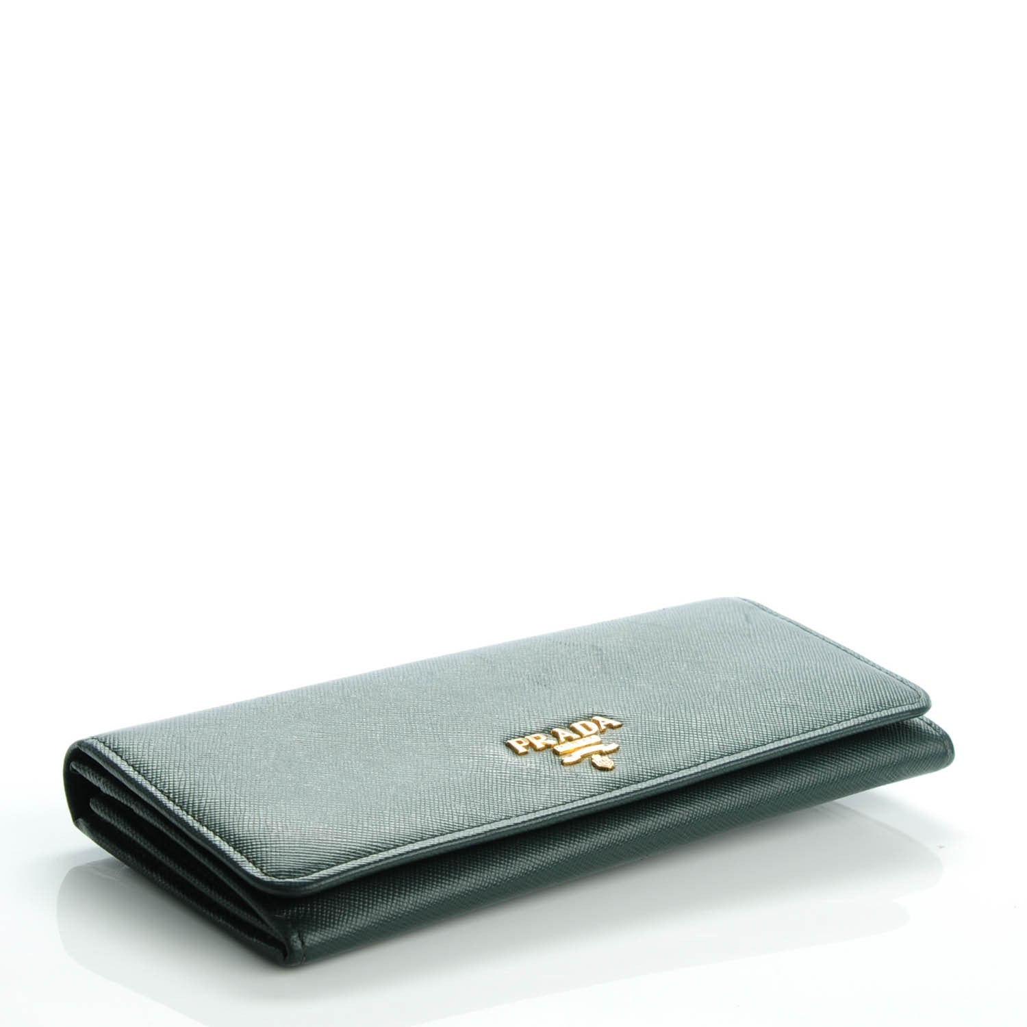Prada Saffiano Metal Continental Flap Wallet Smeraldo 4 of 8